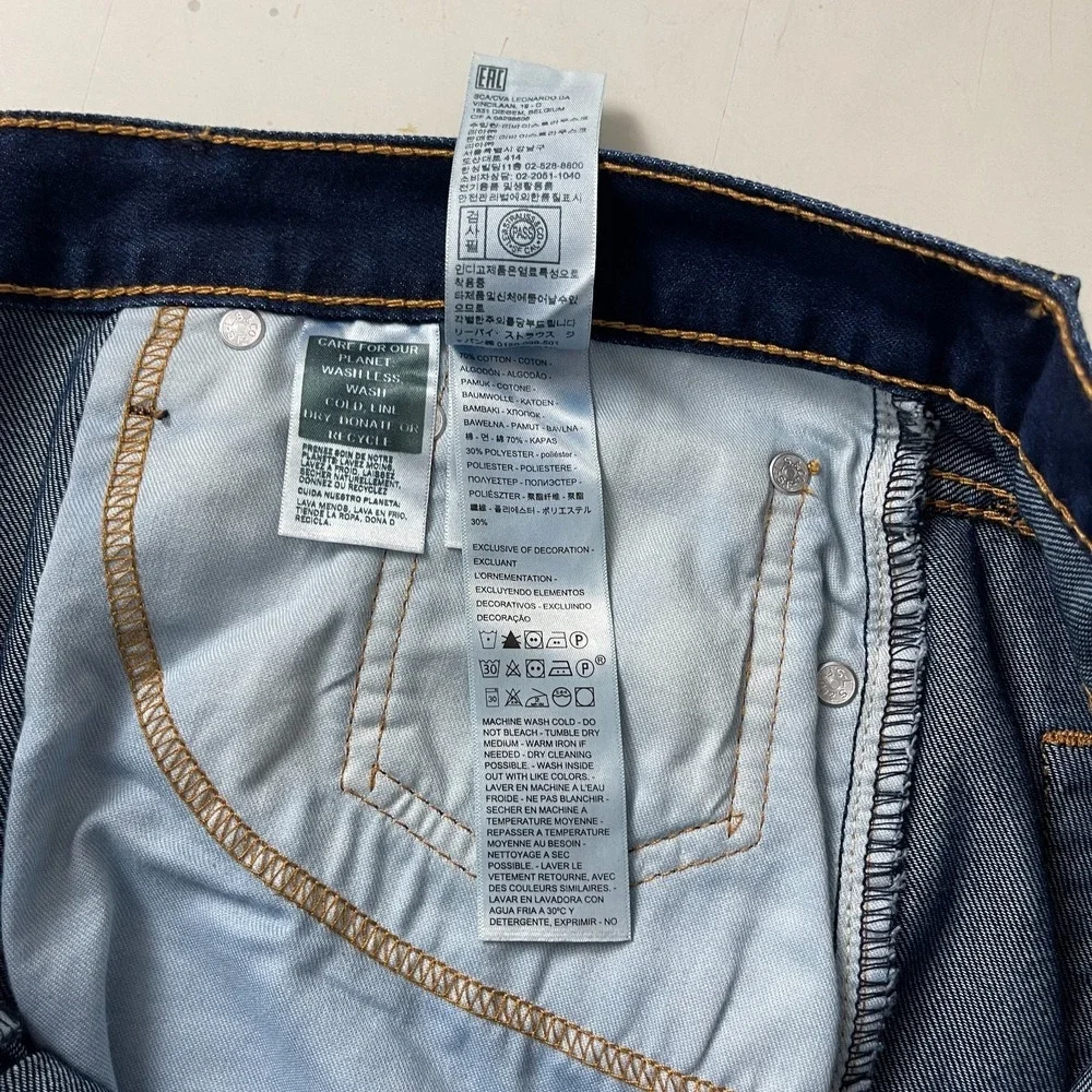 Levis 514 Jeans Mens 36x32 Blue Straight Dark Wash Denim Grunge Cowboy Work Rock